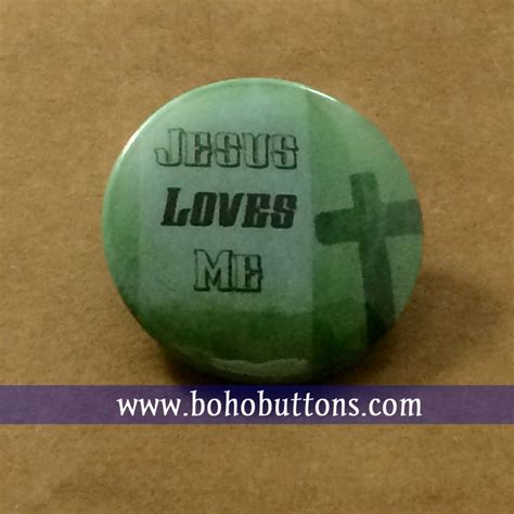 Jesus Loves Me Pinback Button Christian Badge Cross Magnet Etsy