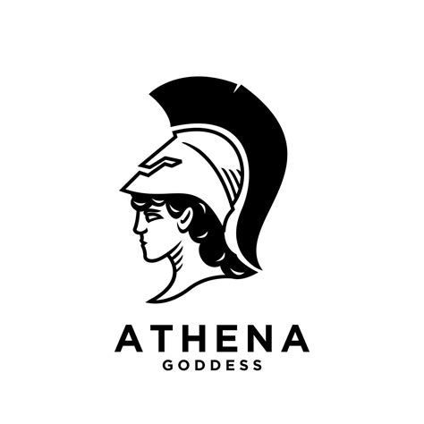 Premium Athena The Goddess Black Vector Icon Logo Illustration Design