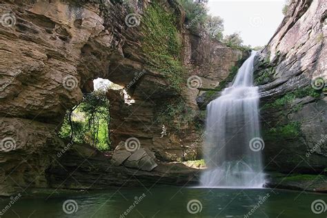 Waterfall Known As Foradada Stock Image Image Of Foradada Grass