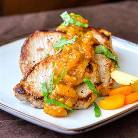 Apricot Ginger Chutney On Pan Seared Pork Chops So Delicious