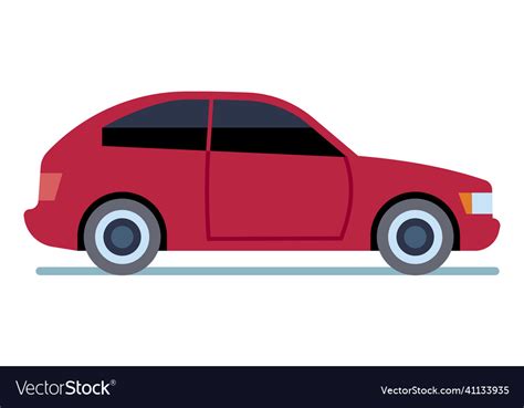 Red Car Icon Cute Cartoon Auto Side Royalty Free Vector