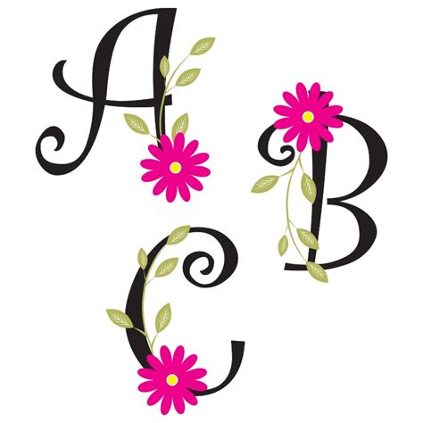 Floral Alphabet Clipart Alphabet Clipart Letters S To