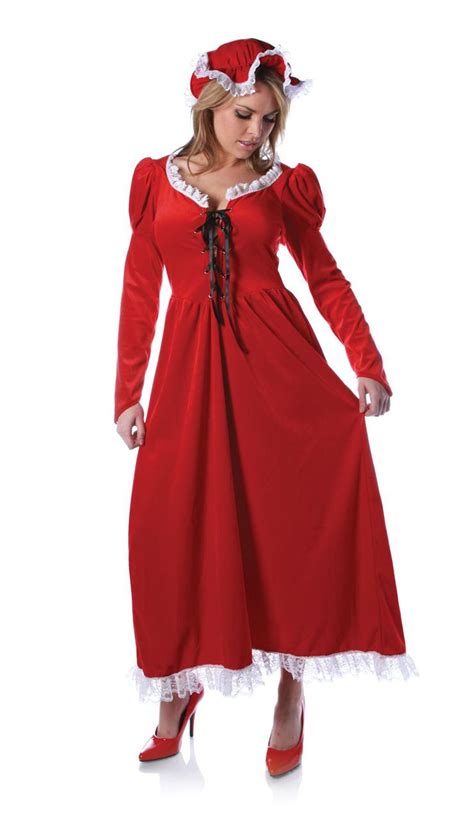 Mrs Claus Nightgown Dress Adult Womens Santa Mrs Miss Christmas Holiday Costume Costumeville