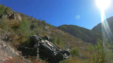 Ford Mustang Gt Wreck Recovered After Flying Off Mountain Video