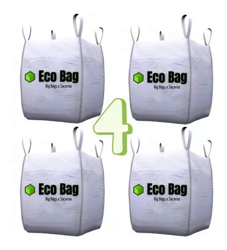 4 Saco Big Bag Reciclagem Entulho Boca Aberta C1 1000kg Frete grátis