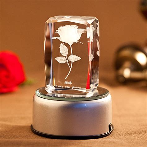 Here are the 9 best small gift ideas: The Qixi Festival Valentine 3D crystal rose girl friend ...