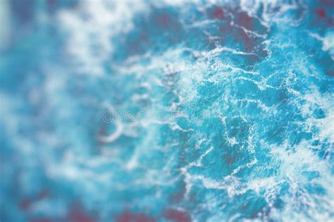 Aerial View To Ocean Waves Blue Water Background Photo Made From
