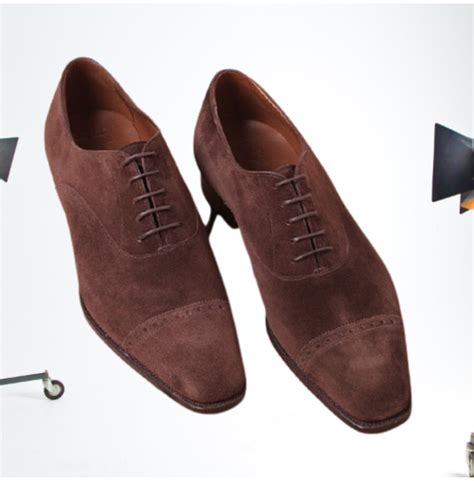 Handmade Men Brown Suede Oxfords Shoes Men Brown Suede Rebelsmarket