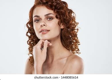 Nude Shoulders Smile Woman Beautiful Face Stock Photo 1456838618