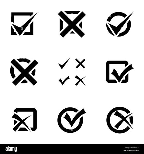 Vector Black Check Marks Icons Set Stock Vector Image And Art Alamy