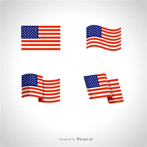 American Flag Flat Vector Graphica2z