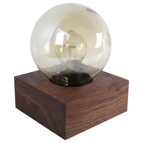 Vintage Round Glass Globe Table Lamp On Base At 1stdibs