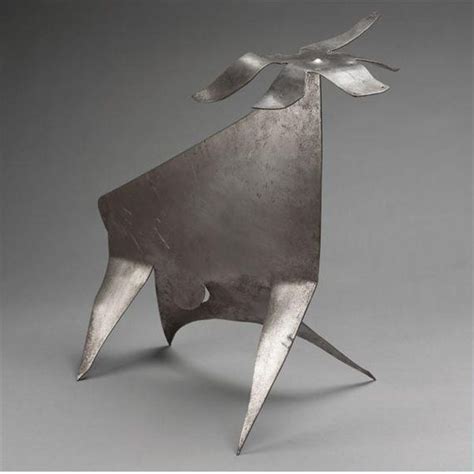 Artwork By Alexander Calder Cow In 2 Parts Made Of Metal Standing