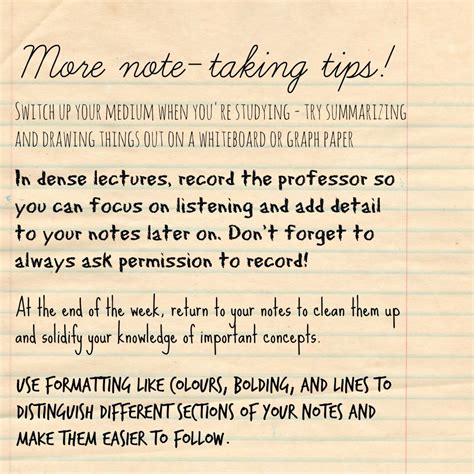 A Note On Taking Notes Life U Of T