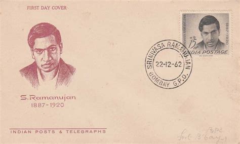 India 1962 Srinivasa Ramanujan 75th Birth Anniversary Stamps Of The