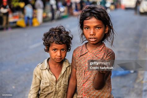 Poor Indian Children Asking For Help High Res Stock Photo Getty Images