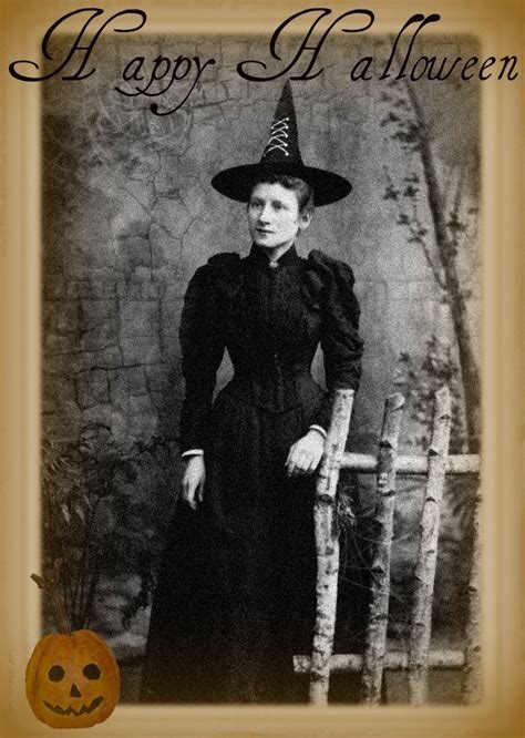 Happy Halloween Vintage Witch Vintage Witch Halloween Old Photo Happy