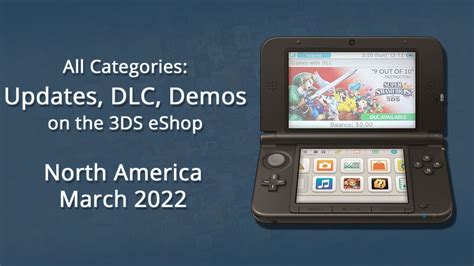 All Updates Dlc And Demos On The 3ds Eshop March 2022 🌎 North