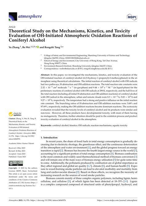 Pdf Theoretical Study On The Mechanisms Kinetics And Toxicity