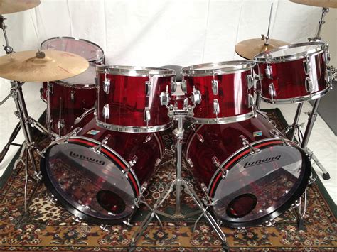1970s Red Ludwig Vistalite 8 Piece Drum Set Reverb Ludwig Drums