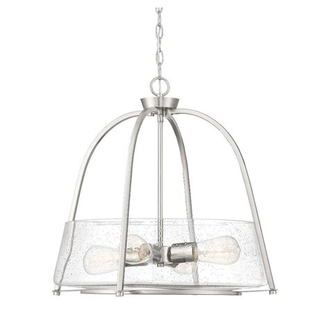 Z Lite 4 Light Satin Nickel Pendant With Clear Seeded Glass The Home Depot Canada