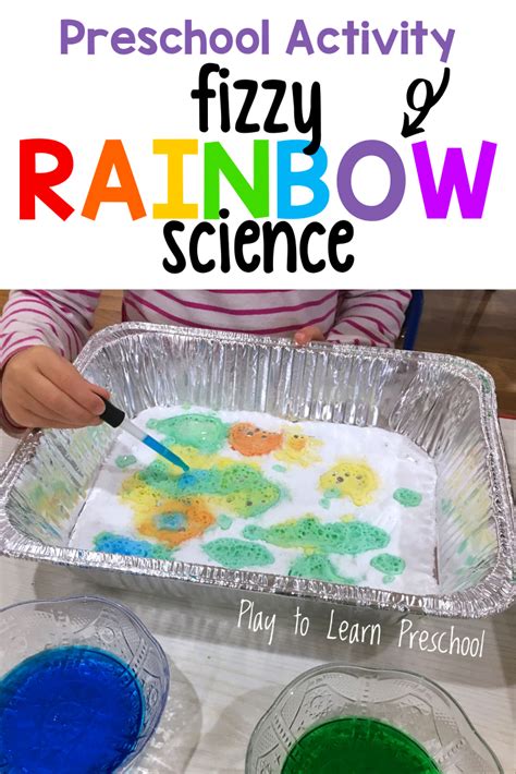 Fizzy Rainbow Science Activity For Preschoolers Science Experiments