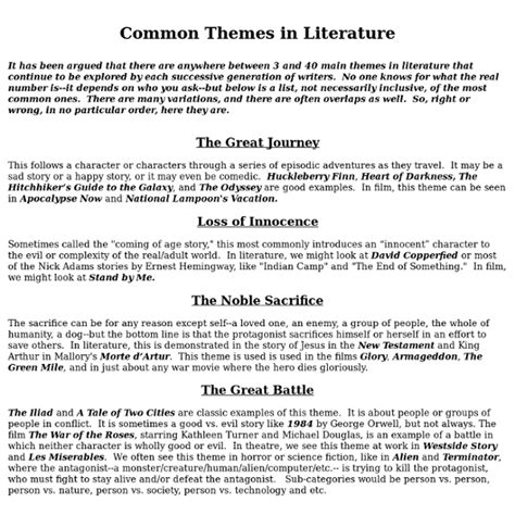 Common Themes In Literture Pearltrees