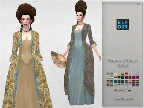 Elfdor Rococo Court Dress • Sims 4 Downloads