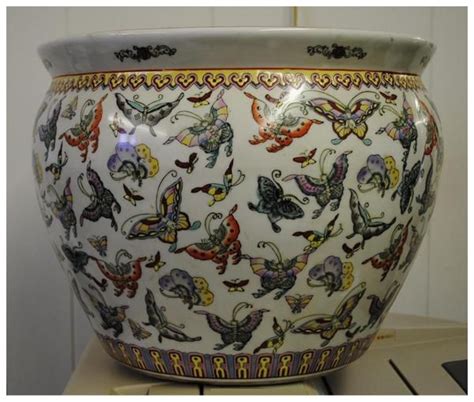 Large porcelain chinese fishbowl planter with classic, hd png download is a hd free transparent png image, which is classified into null. Large Chinese Fish Bowl butterfly | ... Chinese Porcelain ...
