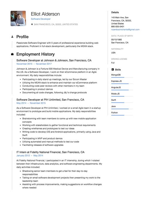 Browse resume examples for software engineering jobs. Software Developer Resume Sample, Example, Template ...