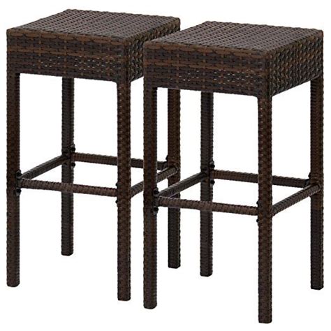 Best Choice Products Outdoor Furniture Set Of 2 Wicker Backless Bar