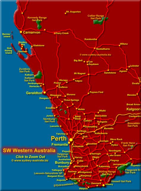 Map Of The South West Of Western Australia Arlana Nannette