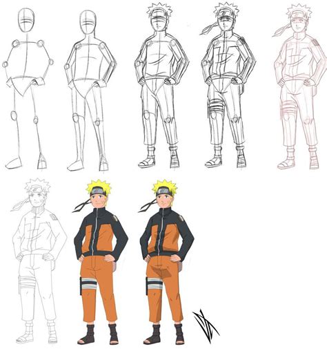 Step By Step Uzumaki Naruto By Johnny Wolf Naruto Drawings Anime