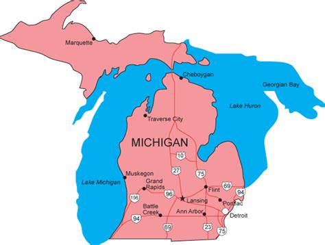 Mi Map Michigan State Map Clipart Best Clipart Best