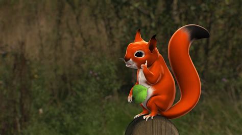 Pip The Squirrel 3d Animated Series • Full Rotation Design And Animation