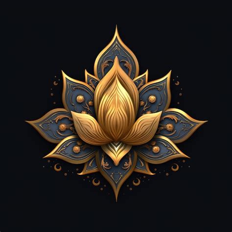 Premium Ai Image Luxury Golden Lotus Wallpaper Design