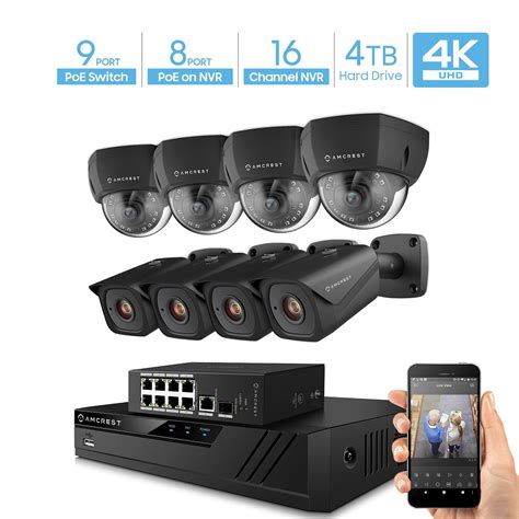 Amcrest K Ultrahd Video Security Camera System With K Channel Poe