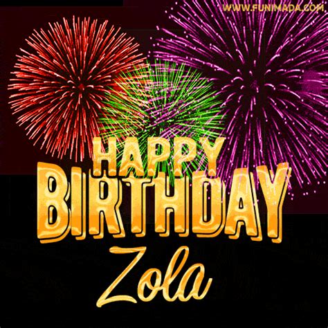 Wishing You A Happy Birthday Zola Best Fireworks  Animated