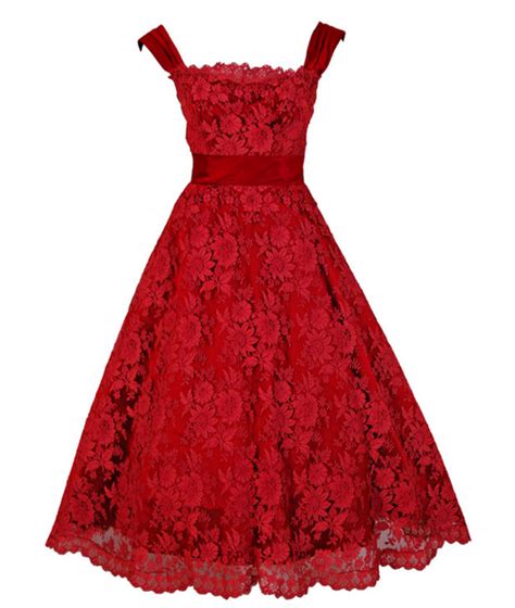 Dress Harvey Berin 1950s Timeless Vixen Vintage Red Lace Cocktail