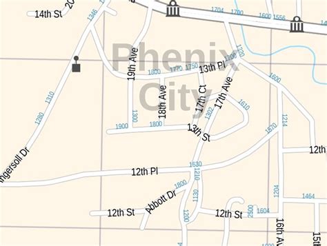 Phenix City Map Alabama