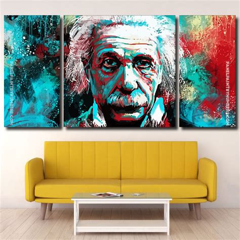 Albert Einstein 3 Panels Paint By Number Panel Paint By Numbers