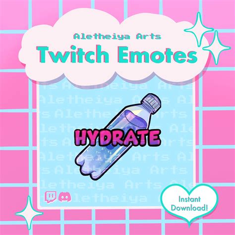 Hydrate Twitch Emote Thirsty Chat Icon Transparent Png Etsy