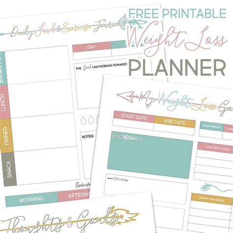 Paper Calendars And Planners Weight Loss Planner Insert Weight Loss