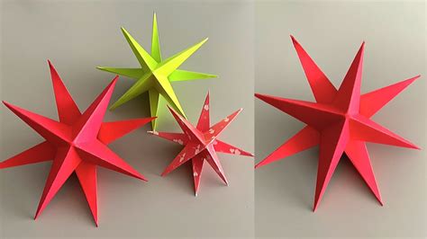 3d Paper Origami Star How To Make 3d Paper Star For Christmas Youtube