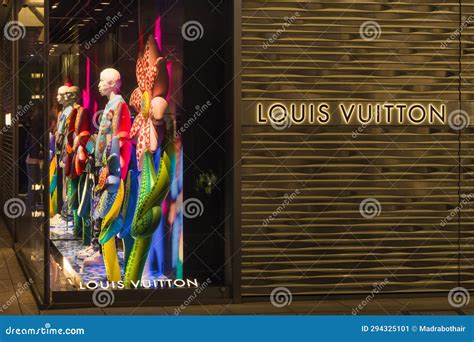 Store Window Of A Louis Vuitton Store In Osaka Japan At Night