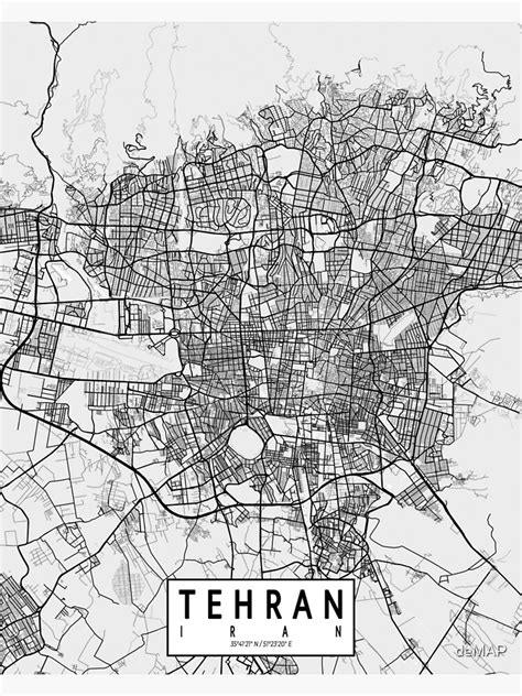 Tehran City Map Of Iran Light Poster By Demap Canvas Prints City