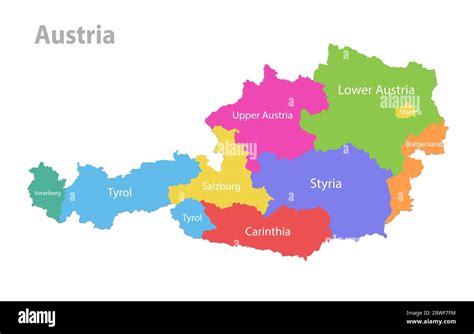 Mapa De Austria División Administrativa Estados Individuales