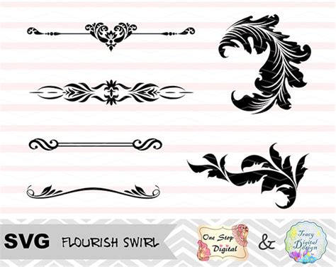 Svg Flourish Swirl Svg File Scrapbooking Embellishments Svg Etsy