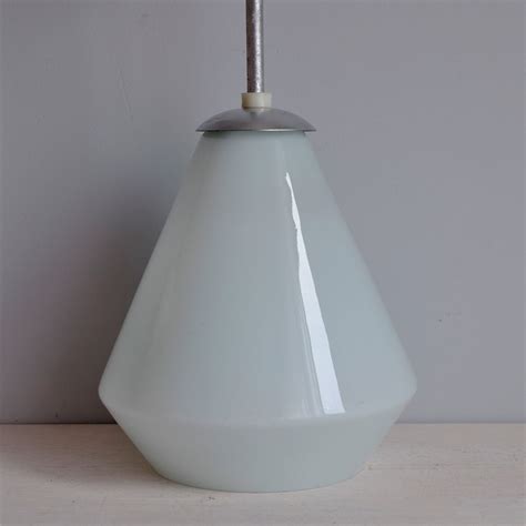White Glass Pendant Light Fixture Mid Century Hanging Lamp Etsy