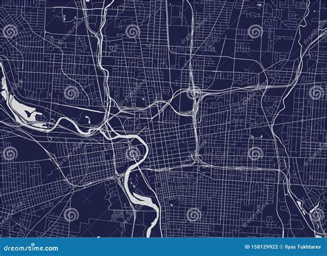 Map Of The City Of Columbus Ohio Usa Stock Vector Illustration Of